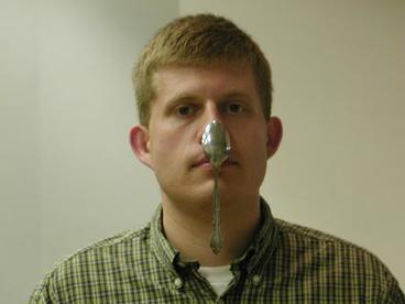 Spoon on nose