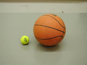 Basket ball and tennis ball